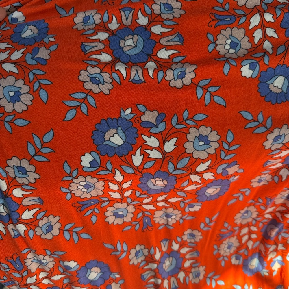 Boden Lavinia Jersey True Wrap Floral Dress in Papaya Wildflower Print Size 20 - Picture 5 of 8